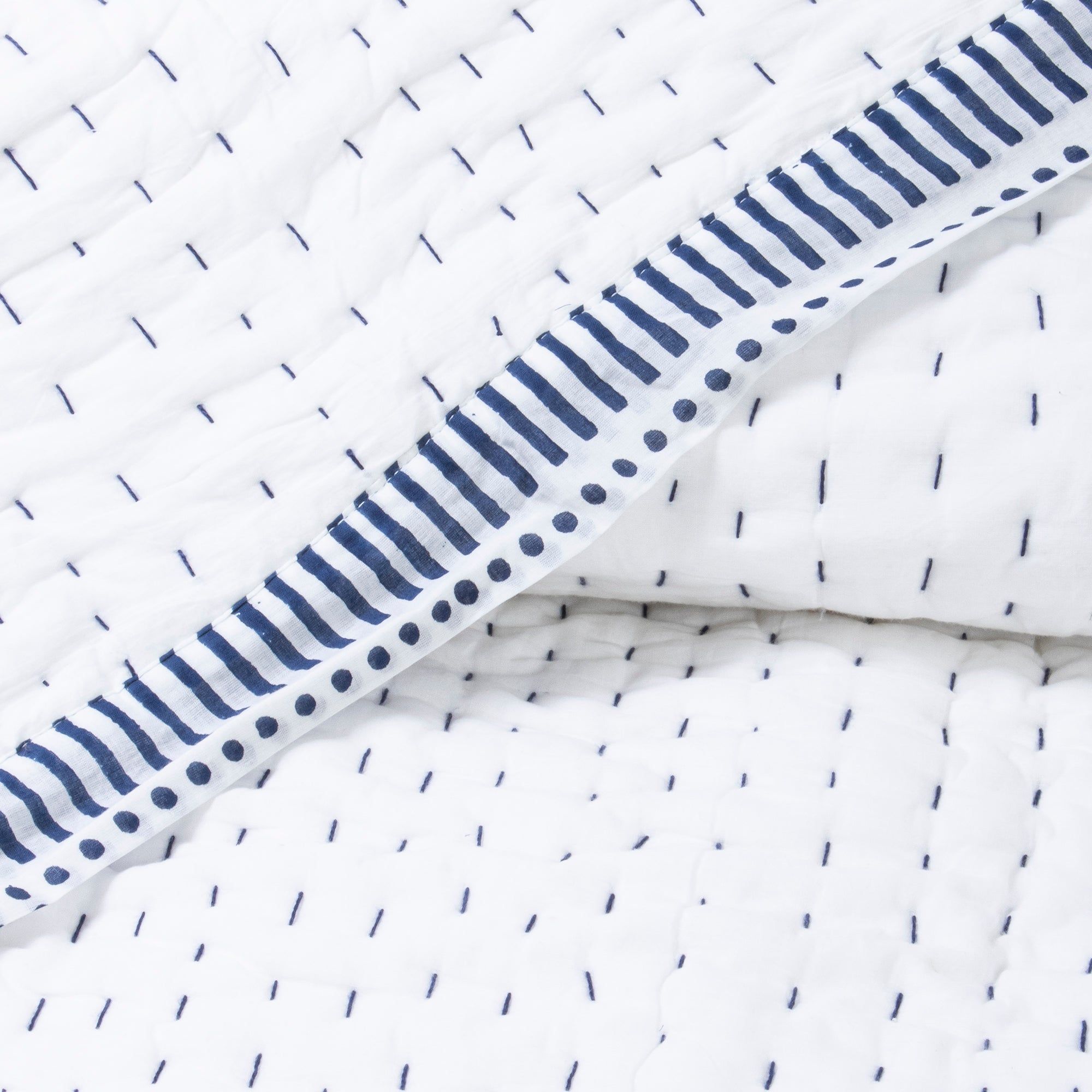 Luxury Handmade Cotton Reversible Indian Kantha Quilt